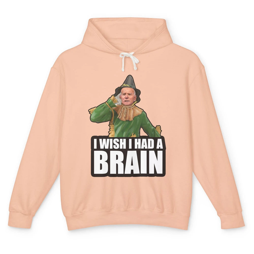 Funny Joe Biden Scarecrow I Wish I Had A Brain Anti Liberals Unisex Lightweight Hoodie