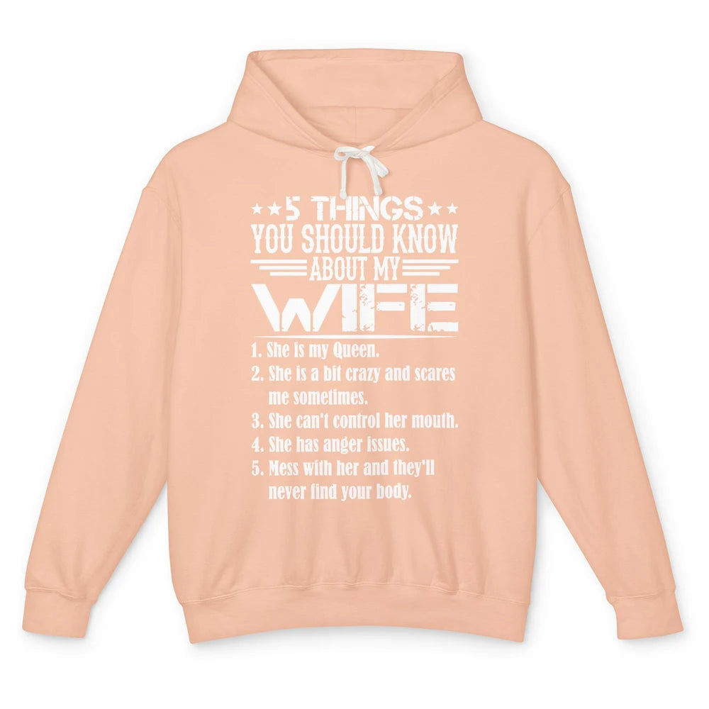 Funny Things You Should Know About Wife Mom Mothers Day Gift Unisex Lightweight Hoodie