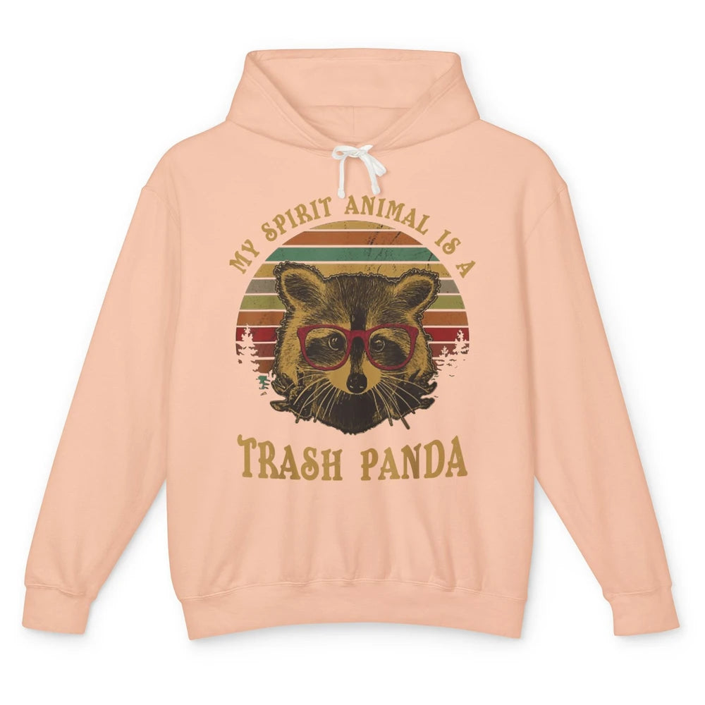 Funny Raccoon Trash Panda Spirit Animal Vintage Glasses Joke Unisex Lightweight Hoodie