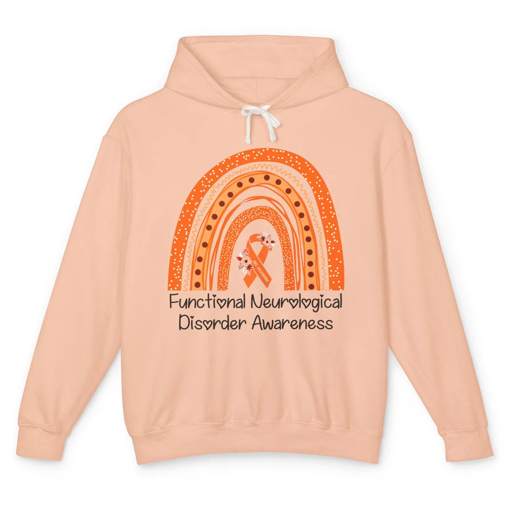 Functional Neurological Disorder Awareness FND Orange Ribbon Unisex Lightweight Hoodie