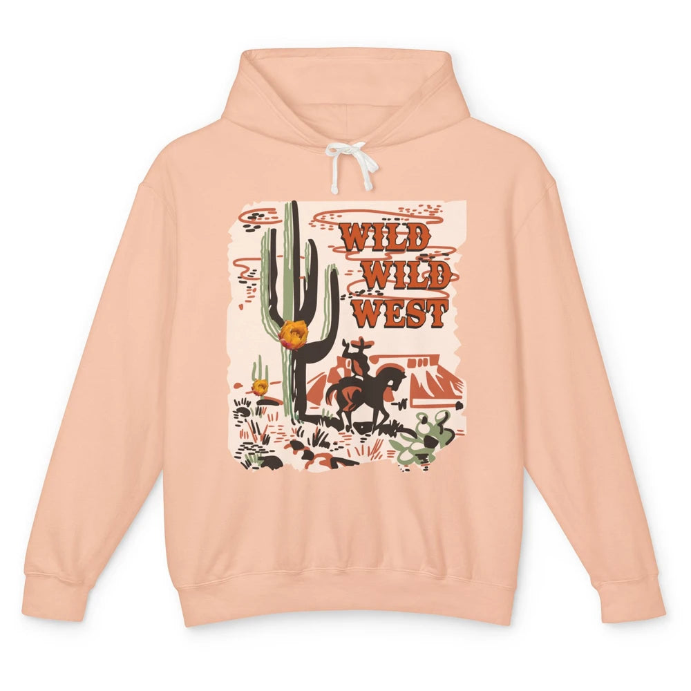 Retro Cowboy Wild Wild West Desert Cactus Western Cowgirl Unisex Lightweight Hoodie