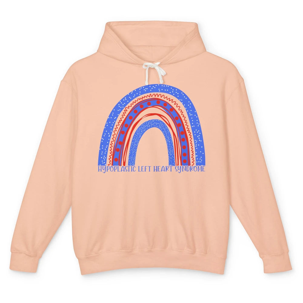 Hypoplastic Left Heart Syndrome Awareness Red Blue Rainbow Unisex Lightweight Hoodie