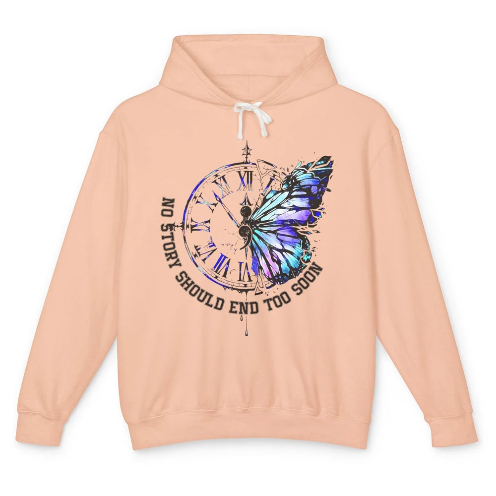 Suicide Prevention Butterfly No Story Should End Too Soon Unisex Lightweight Hoodie