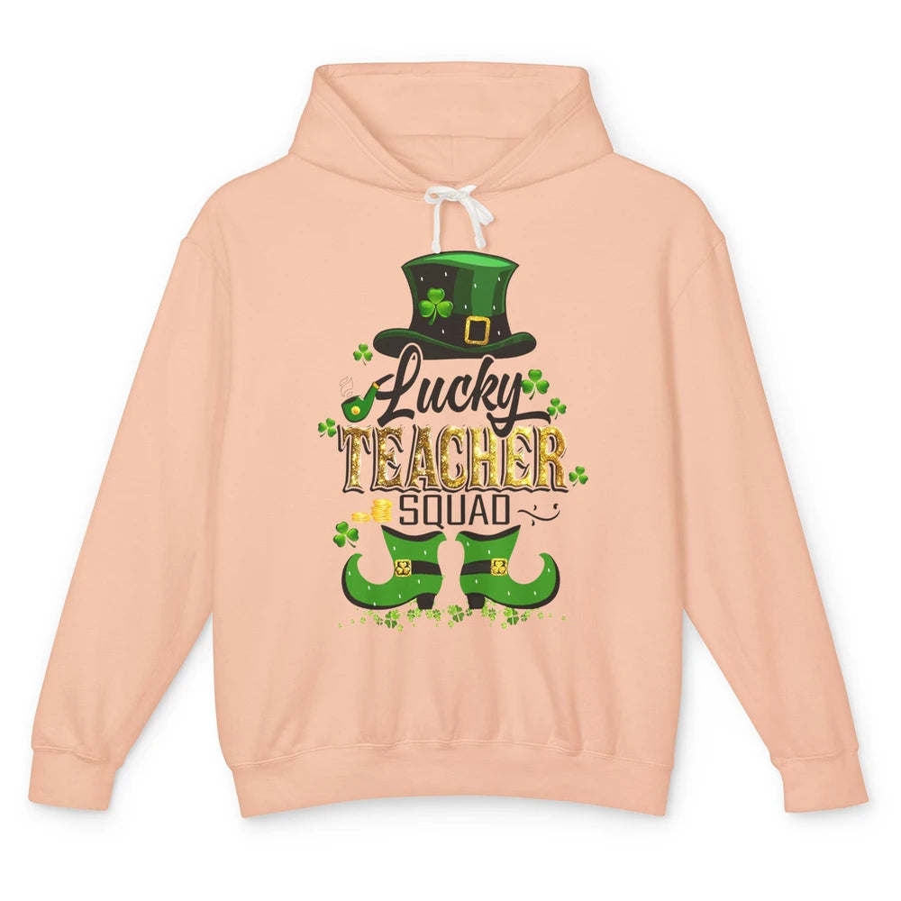 St. Patrick's Day Teacher Lucky Teacher Squad Lucky Day Unisex Lightweight Hoodie