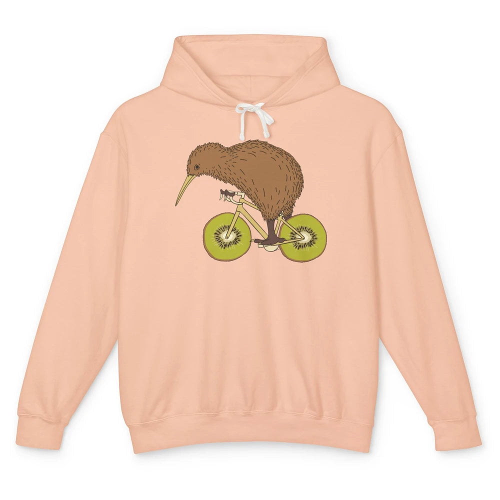 Funny Bird Riding Bike Kiwi Wheels Nature Birding Sarcasm Unisex Lightweight Hoodie