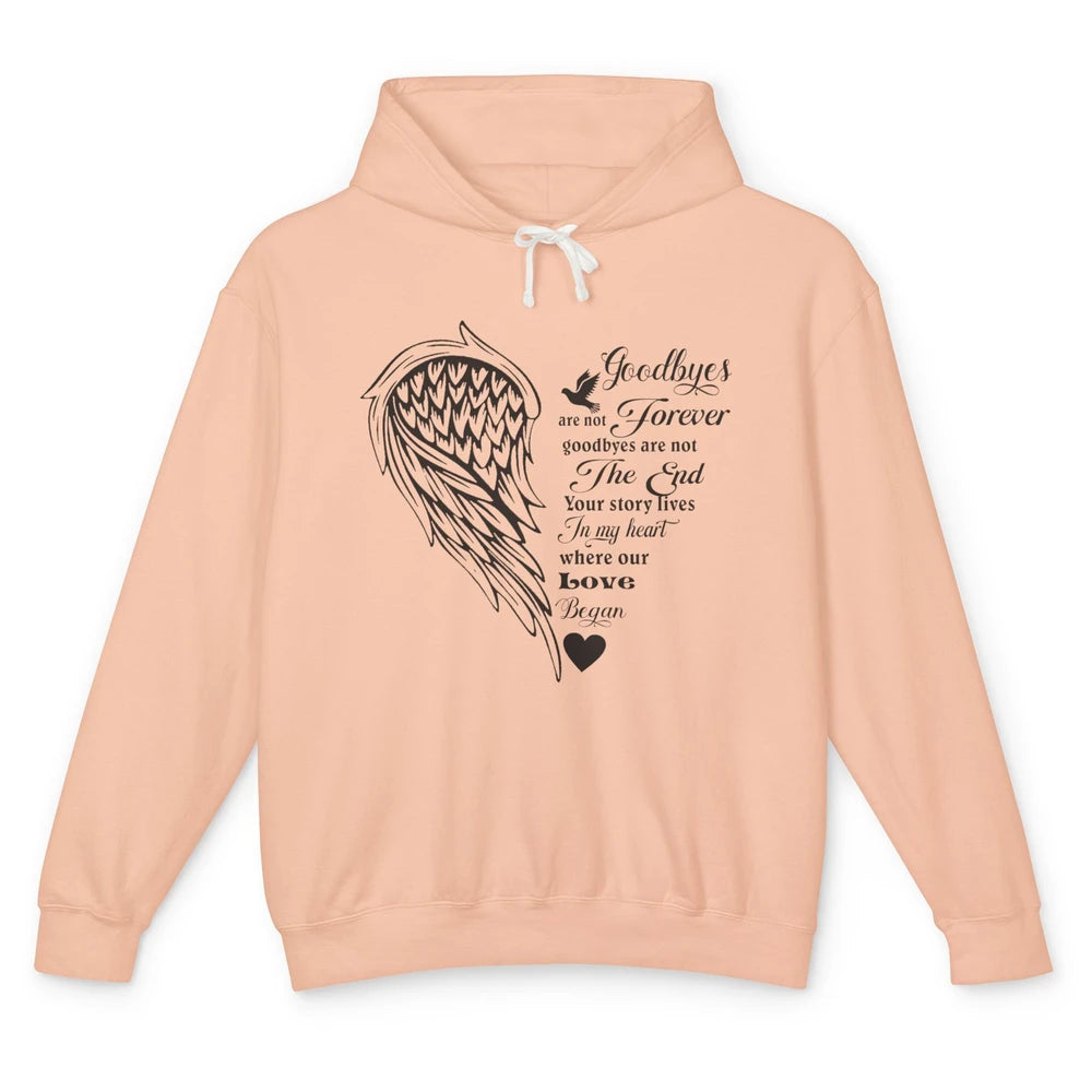 Angel Wing Cardinals Goodbyes Are Not The End Loving Memory Unisex Lightweight Hoodie