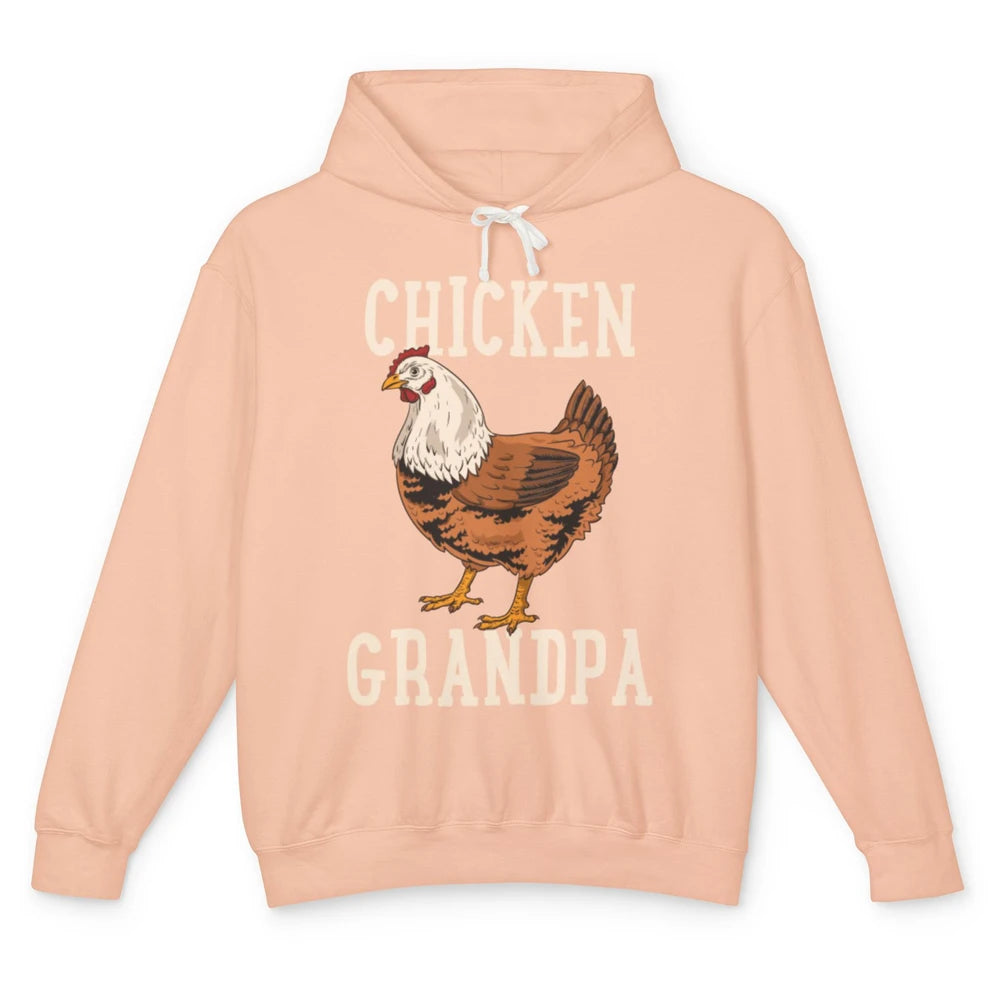 Retro Chicken Grandpa Funny Grandfather Vintage Farm Animal Unisex Lightweight Hoodie