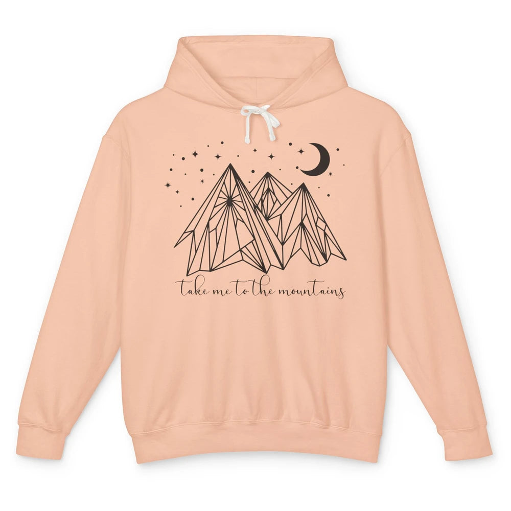 Take Me to the Mountains Boho Hiking Camping Outdoor Gift Unisex Lightweight Hoodie