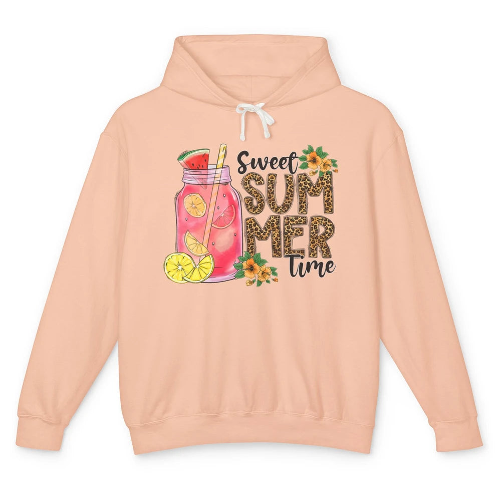 Retro 80s Floral Sweet Summer Watermelon Vaporwave Leopard Unisex Lightweight Hoodie