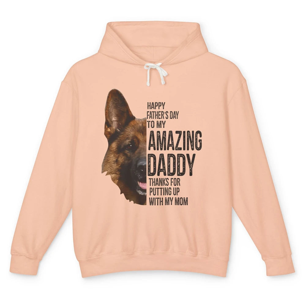 German Shepherd Dad Happy Fathers Day To My Amazing Dad Dog Unisex Lightweight Hoodie