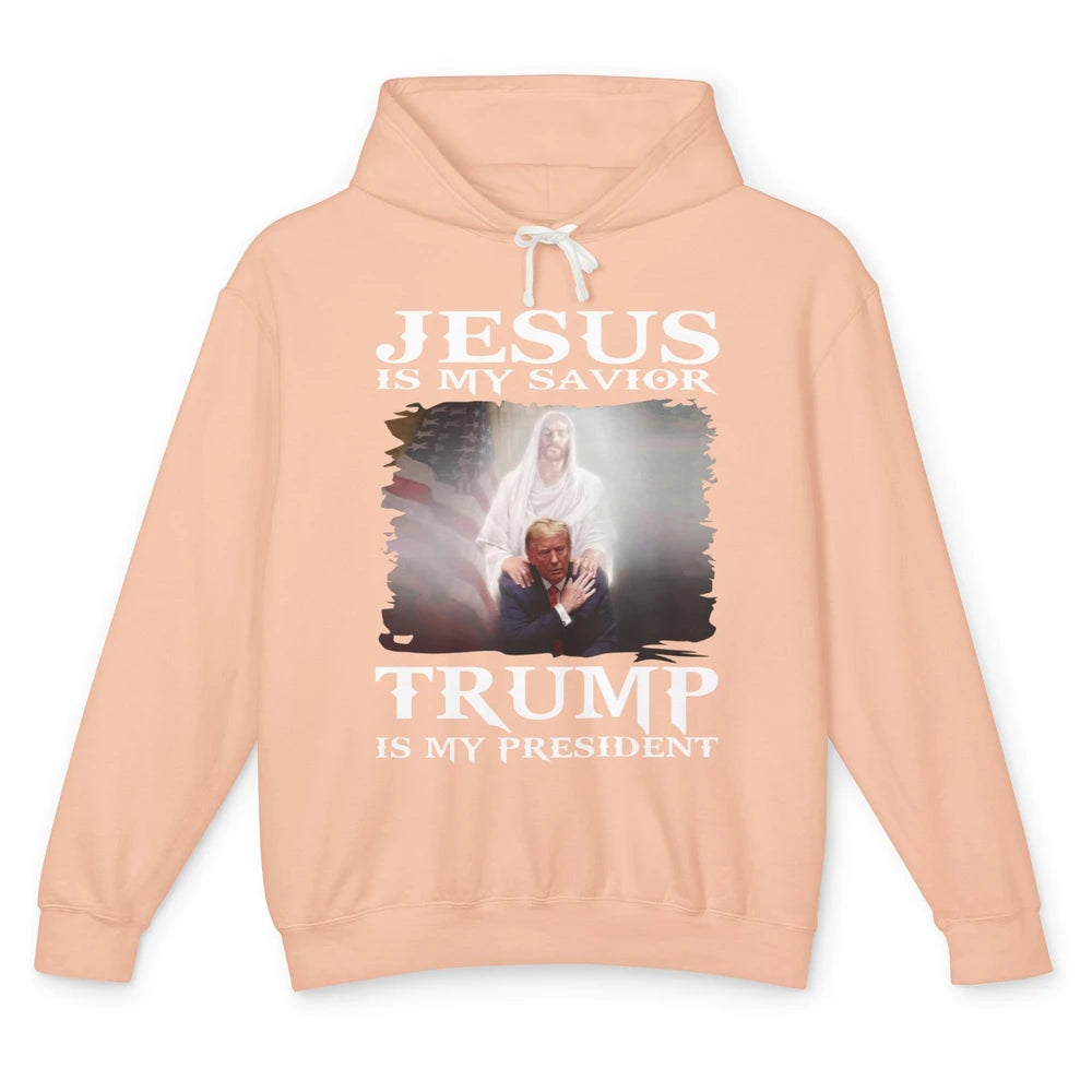 Jesus Is My Savior Trump Is My President Trump Republican Unisex Lightweight Hoodie