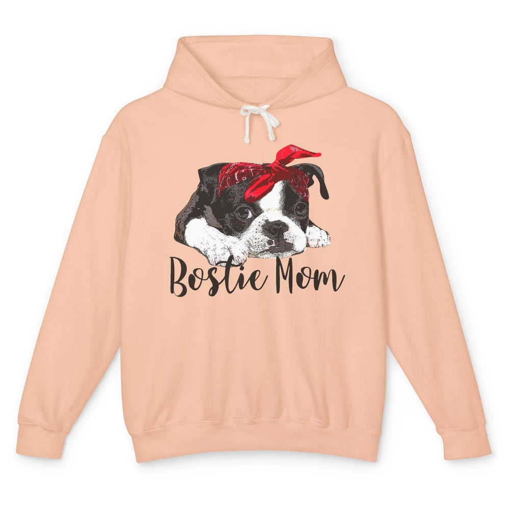 Bostie Mom Bandana Dog Mom Boston Terrier Dog Lovers Gift Unisex Lightweight Hoodie