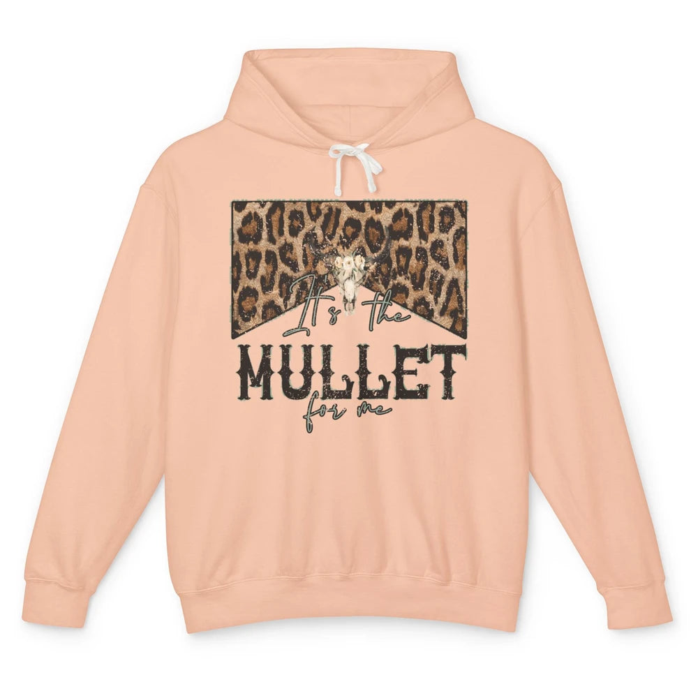 Leopard Boho Bull Skull It's The Mullet For Me Western Girls Unisex Lightweight Hoodie