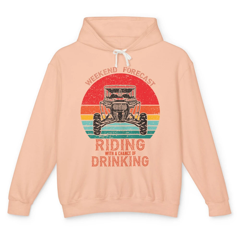 Vintage UTV Weekend Forecast Drinking Mud Riding SXS Life Unisex Lightweight Hoodie