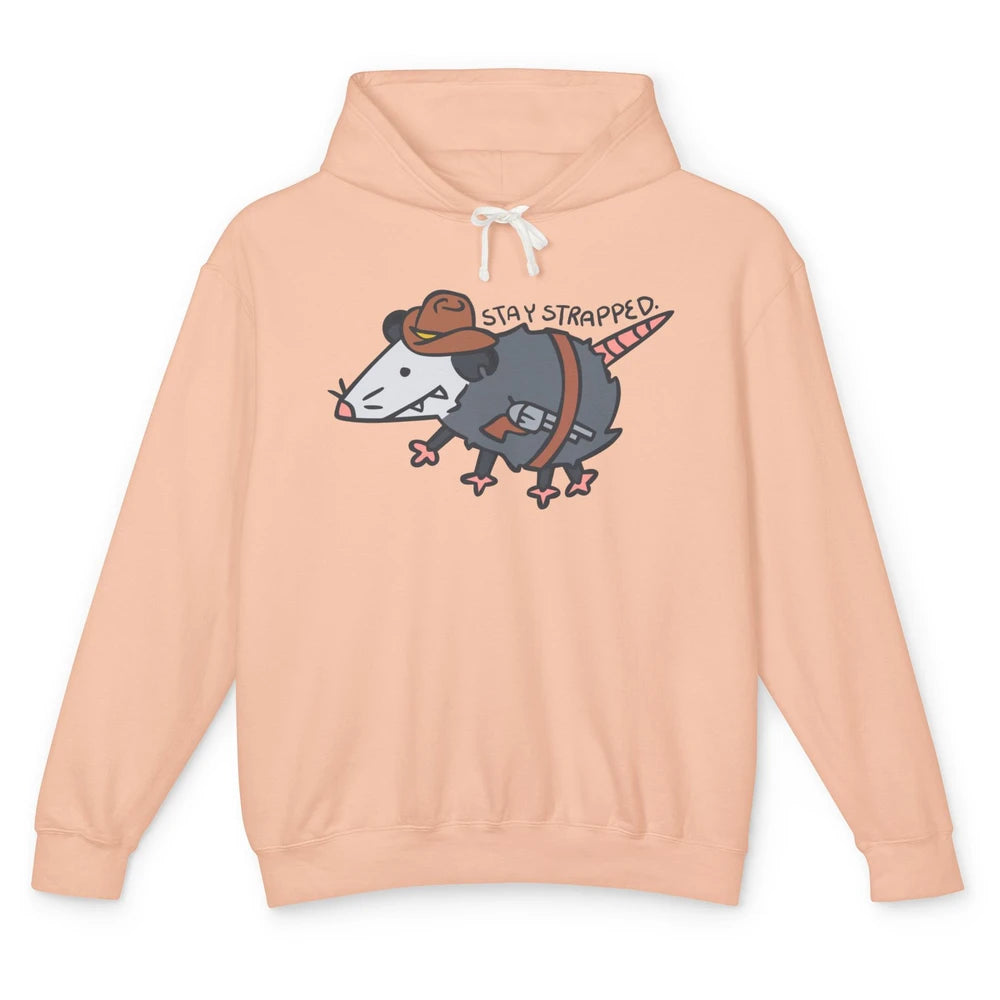 Retro Cowboy Opossum Stay Trapped Western Country Opossum Unisex Lightweight Hoodie