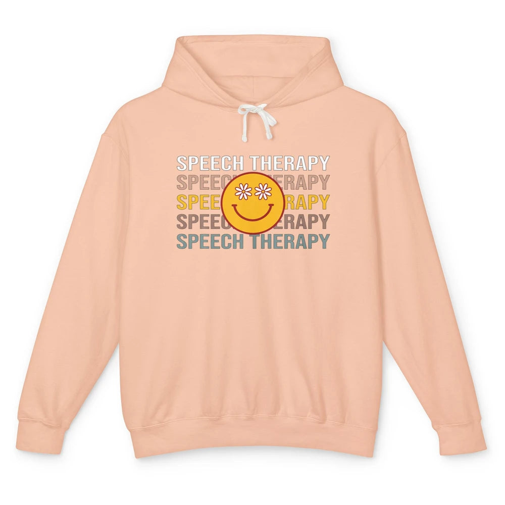 Speech Language Pathologist Smiling Face Sped Therapy Boho Unisex Lightweight Hoodie