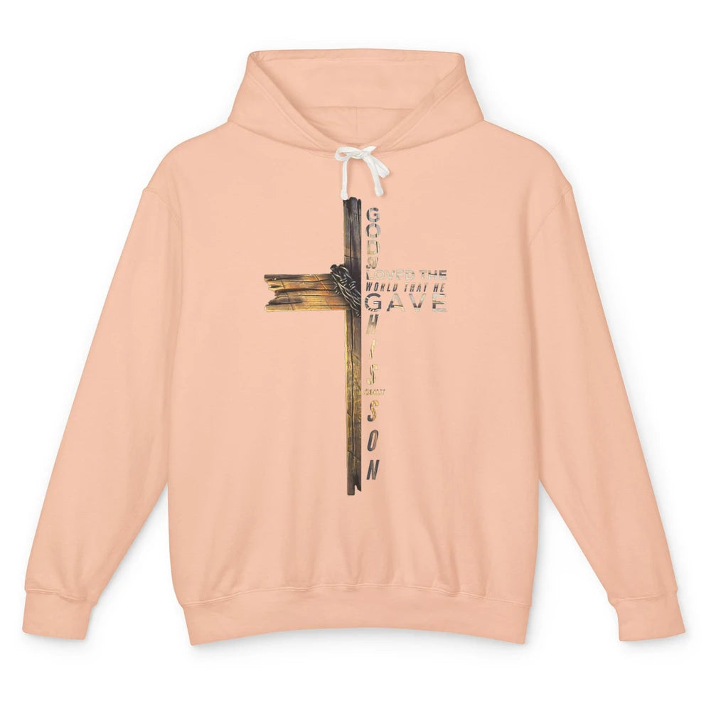 Cross Jesus Christian Bible Verse Religious Faith God Retro Unisex Lightweight Hoodie