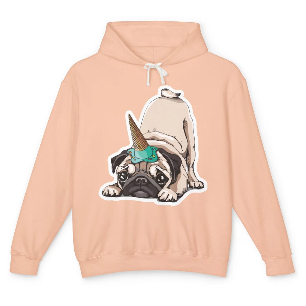 Puppy Pugs Funny Unicorn Pug Dog Lovers Gift Cute Pug Dog Unisex Lightweight Hoodie