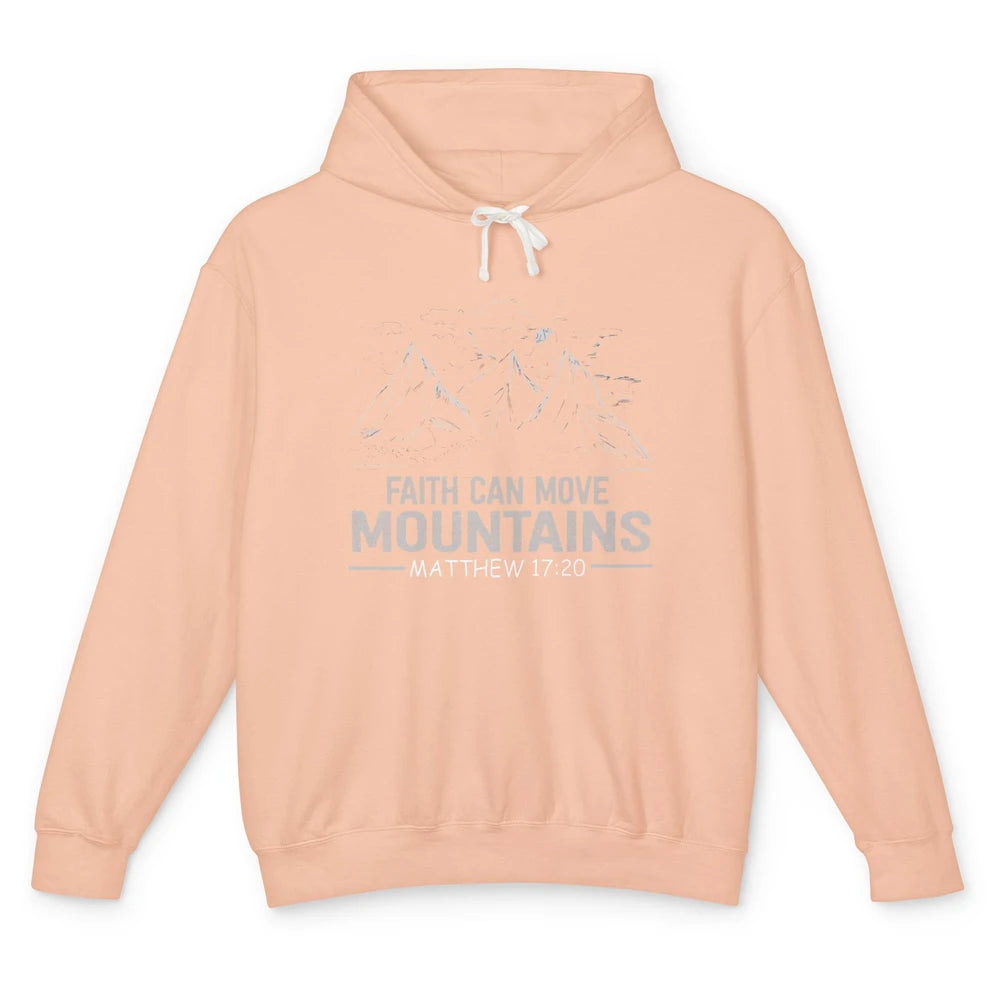 Vintage Faith Move Mountains Bible Verse Jesus Christian God Unisex Lightweight Hoodie