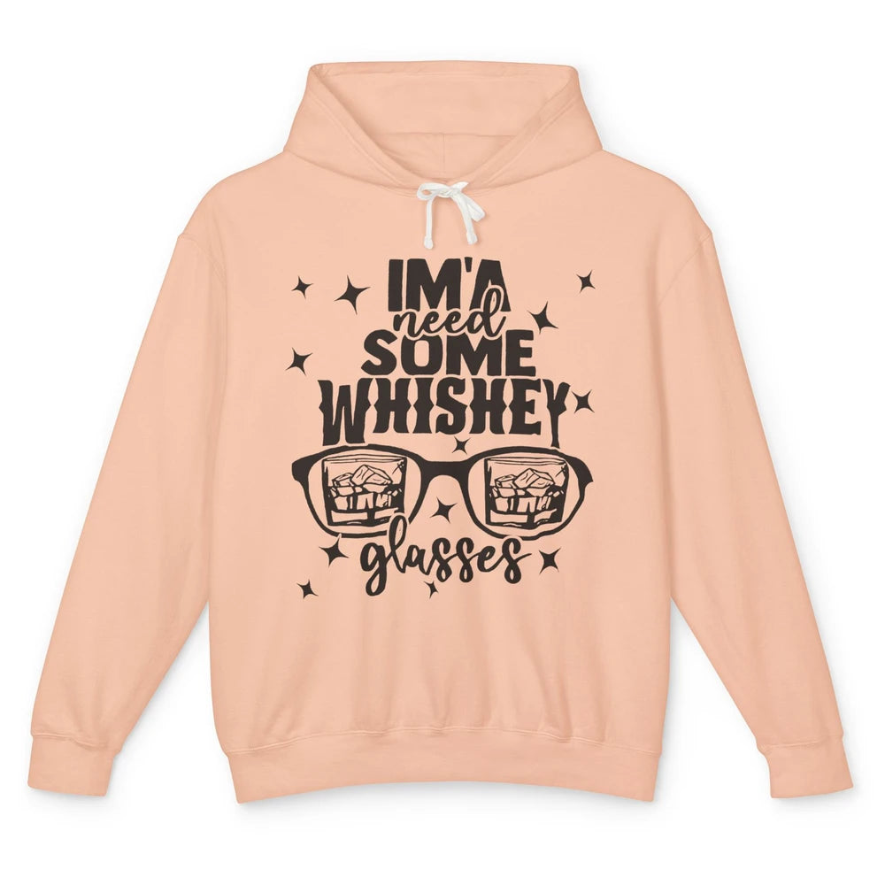 Whiskey Glasses Drink Whiskey See World Through Wine Glasses Unisex Lightweight Hoodie