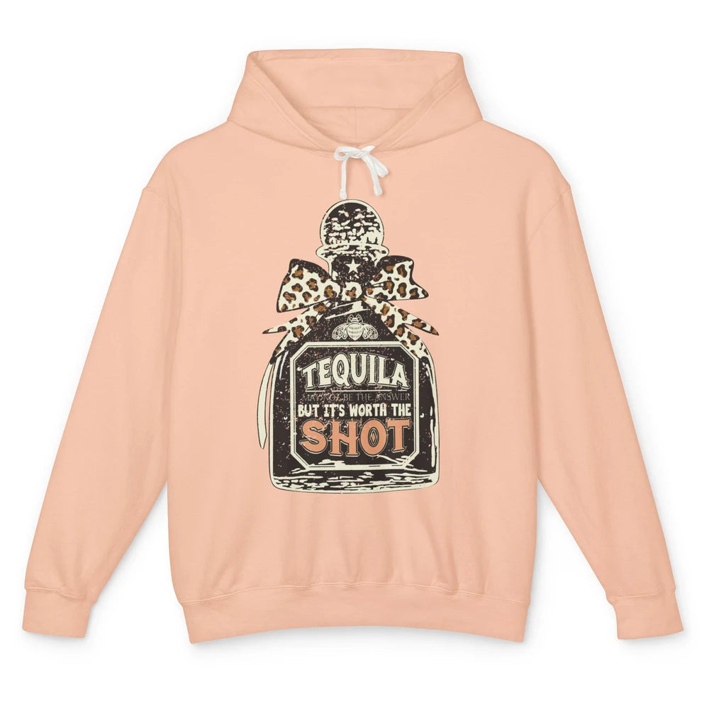 Retro Leopard Tequila May Not Be The Answer Western Country Unisex Lightweight Hoodie