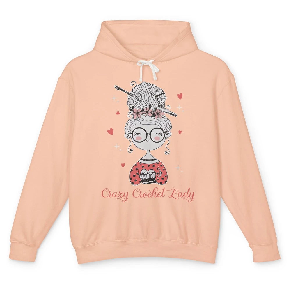 Cute Crocheting Crazy Crochet Lady Yarning Knitting Women Unisex Lightweight Hoodie