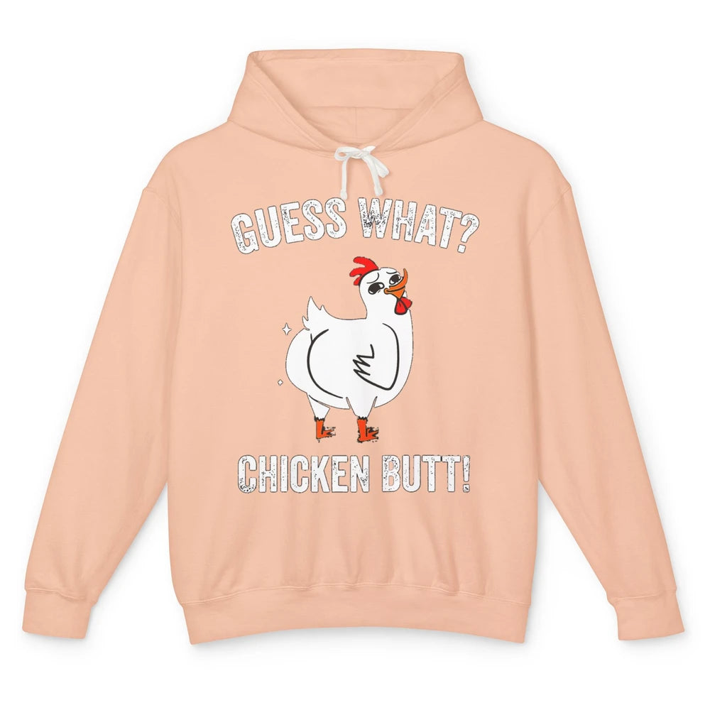 Funny Chicken Butt Cute Rooster Guess What Farm Animal Pet Unisex Lightweight Hoodie