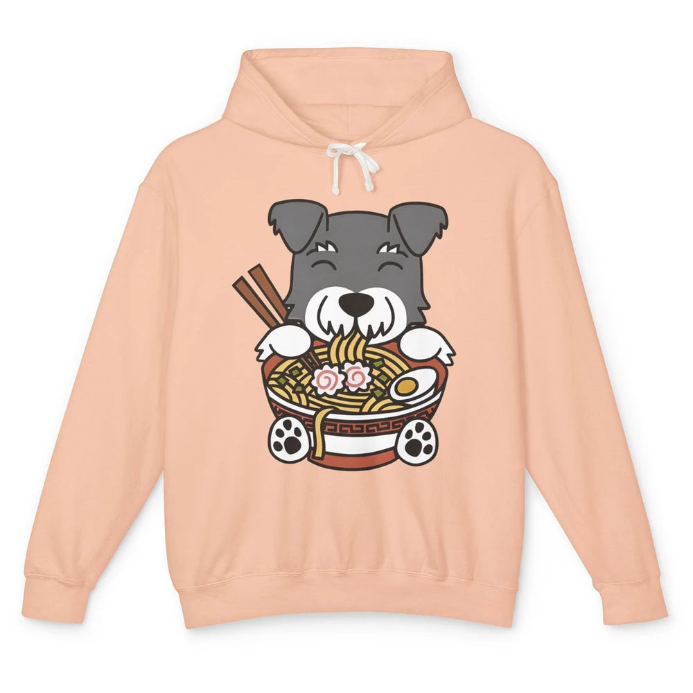 Funny Schnauzer Dog Ramen Noodle Bowl Japanese Kawaii Unisex Lightweight Hoodie