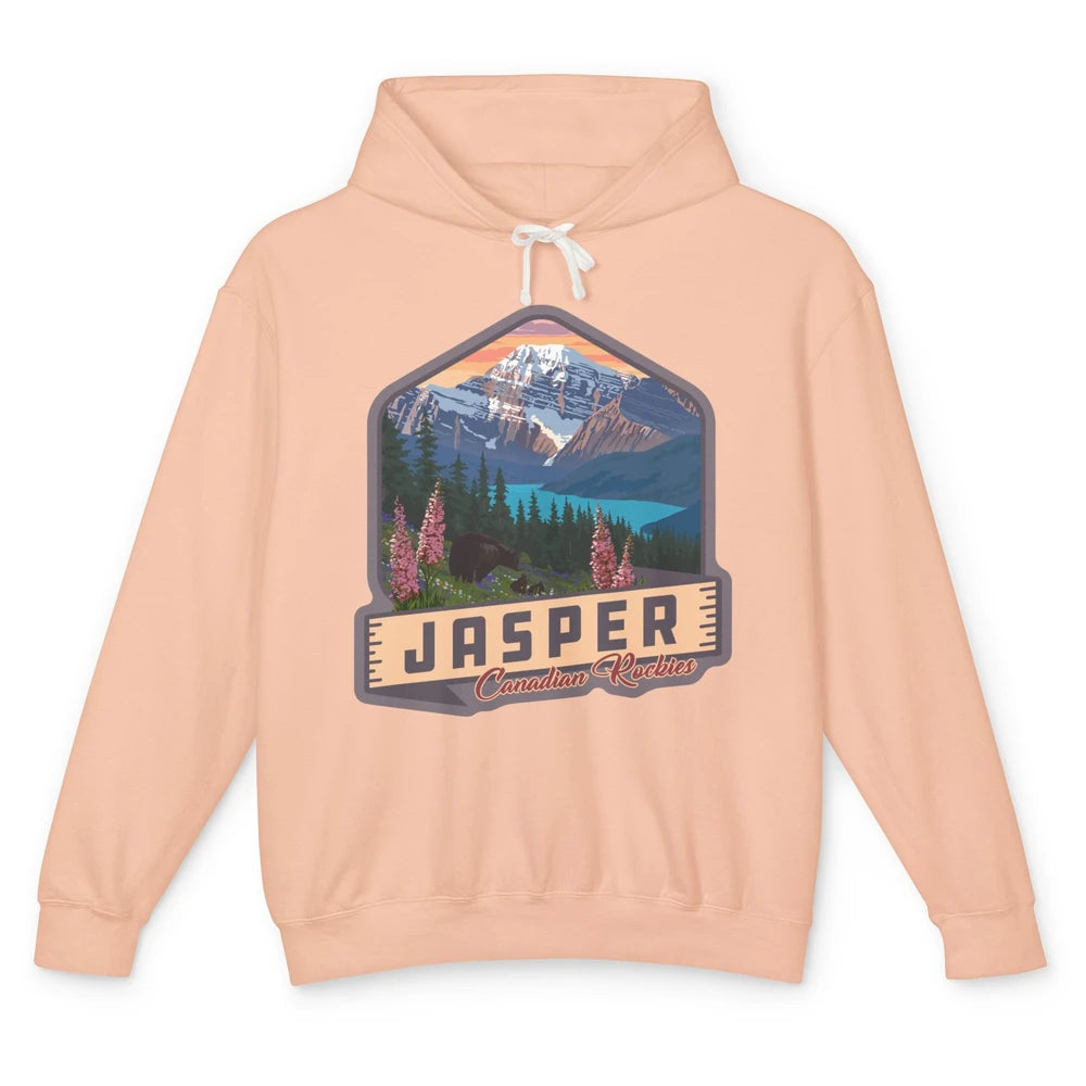 Jasper National Park Canadian Rockies US Parks Camping Unisex Lightweight Hoodie