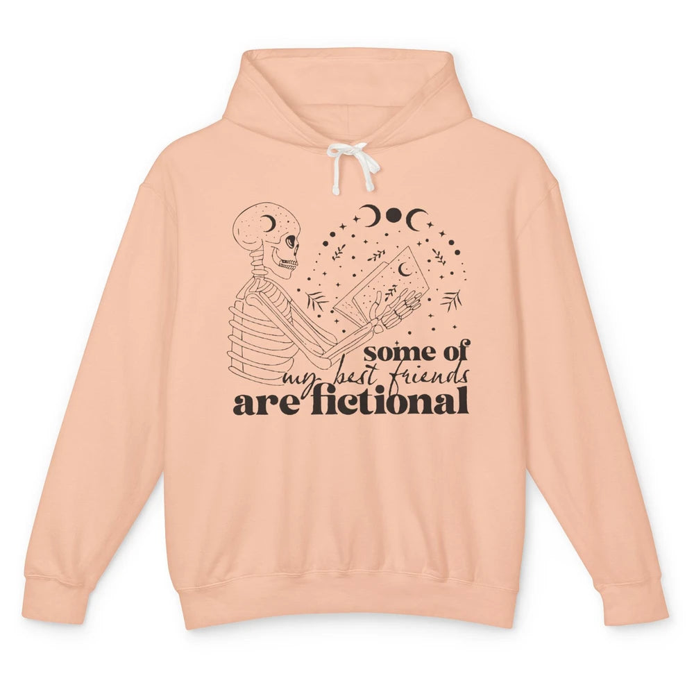 Some of My Best Friends Are Fictional Skeleton Book Lovers Unisex Lightweight Hoodie