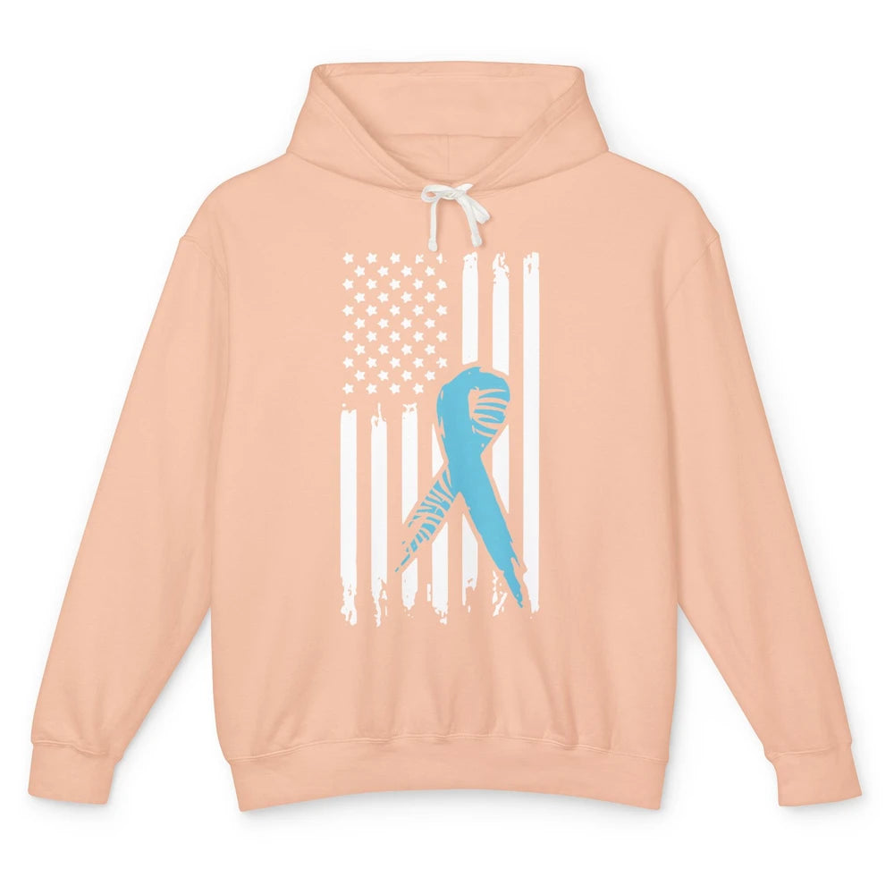 Median Arcuate Ligament Syndrome MALS Ribbon US Flag Unisex Lightweight Hoodie