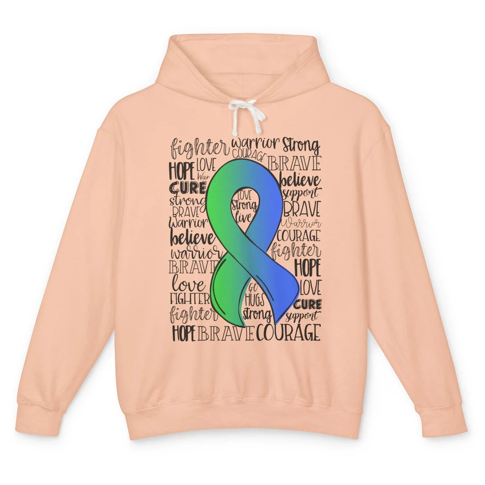 Intracranial Hypertension IIH Awareness Ribbon Hope Love Unisex Lightweight Hoodie