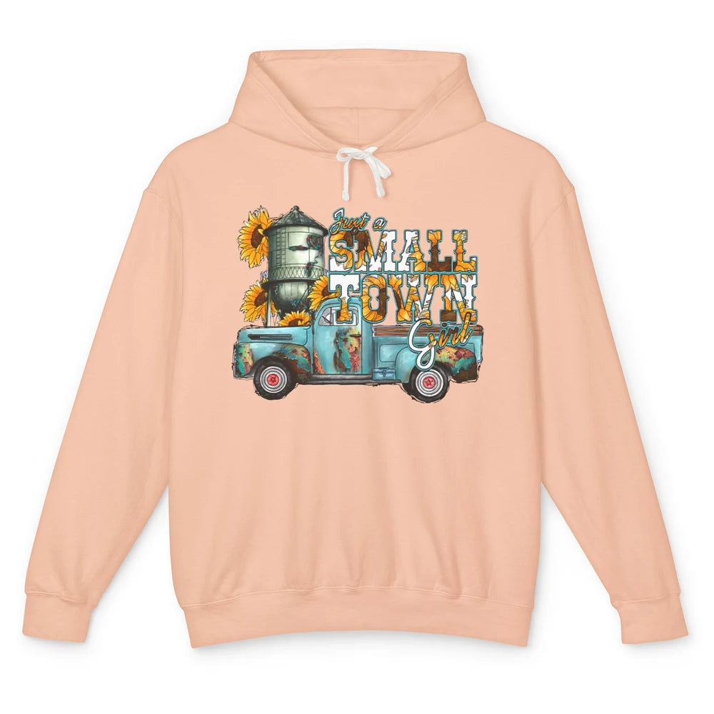 Leopard Sunflower Truck Just Small Town Girl Western Cowgirl Unisex Lightweight Hoodie