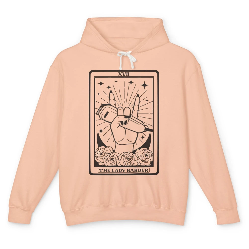 Hairstylist Lady Barber Tarot Card Hairdresser Beautician Unisex Lightweight Hoodie