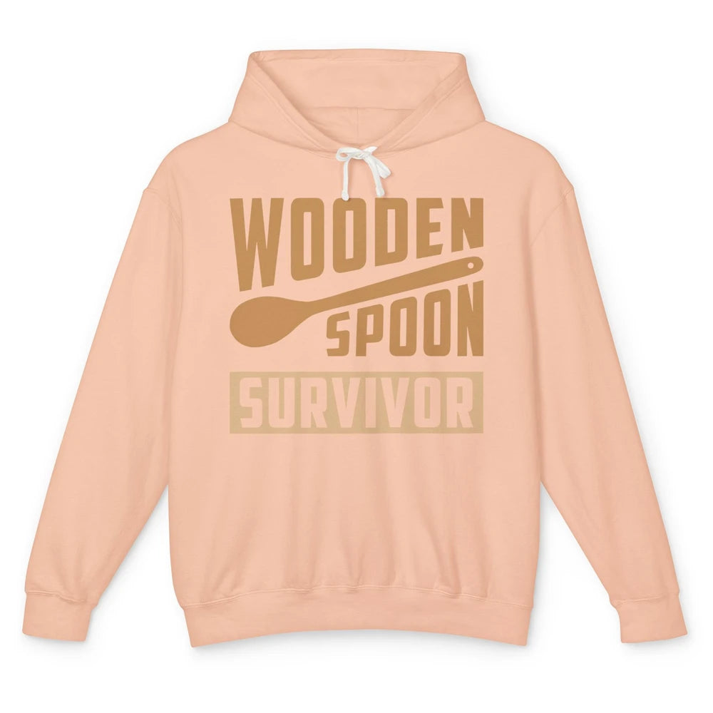 Wooden Spoon Survivor Proud Adult Humorous Kids Gift Unisex Lightweight Hoodie