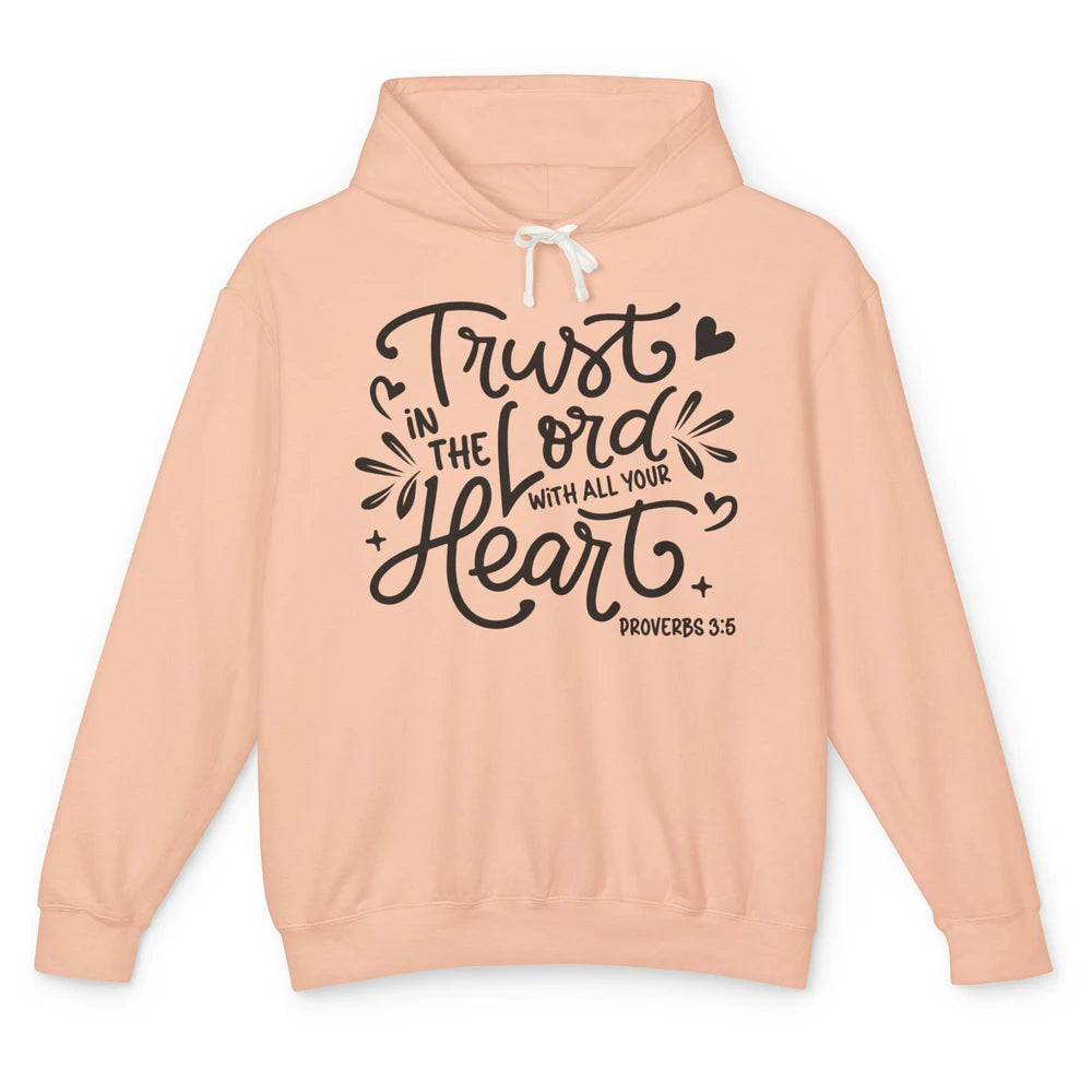 Trust In The Lord God Christian Jesus Vintage Bible Verse Unisex Lightweight Hoodie