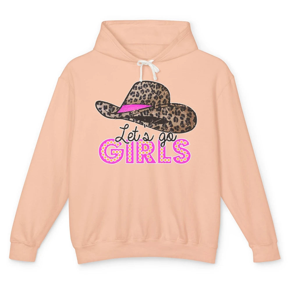 Leopard Cowgirl Hat Let's Go Girls Western Country Cowgirl Unisex Lightweight Hoodie