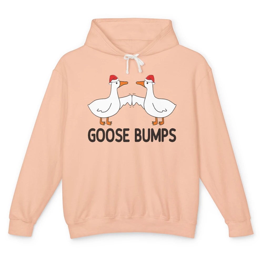 Funny Silly Goose Christmas Santa Goosebumps Winter Holiday Unisex Lightweight Hoodie