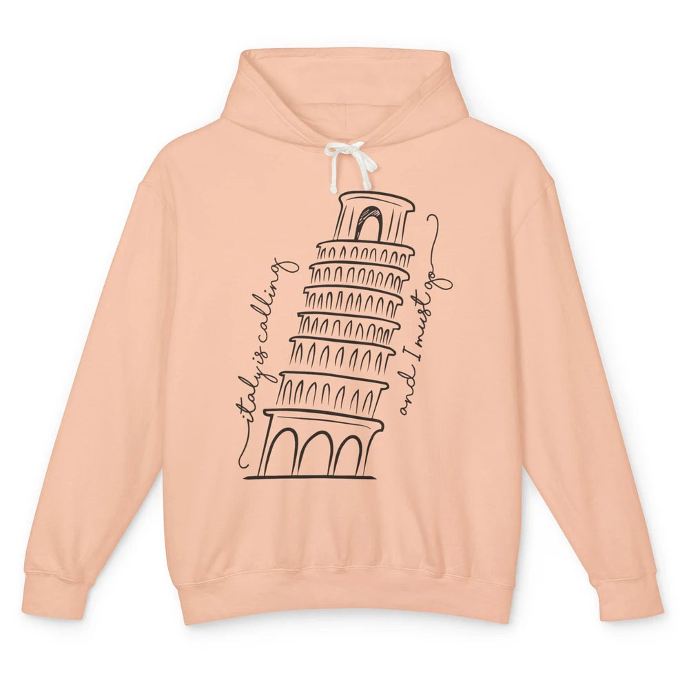 Italy Is Calling I Must Go Traveling Rome Travel Minimalist Unisex Lightweight Hoodie