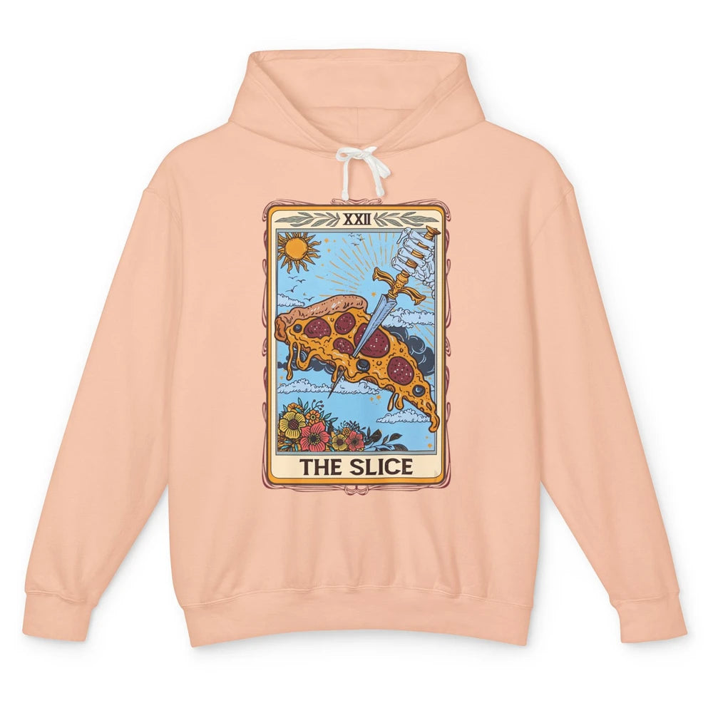 Funny Floral The Slice Tarot Card Pizza Fast Food Vintage Unisex Lightweight Hoodie