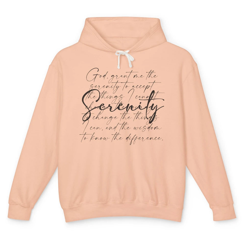 Christian Prayer God Grant Me The Serenity Bible Religious Unisex Lightweight Hoodie