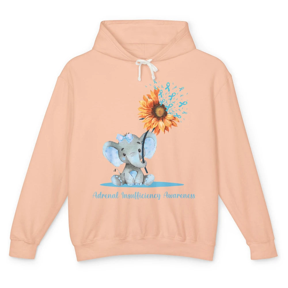 Adrenal Insufficiency Awareness Baby Elephant Sunflower Unisex Lightweight Hoodie