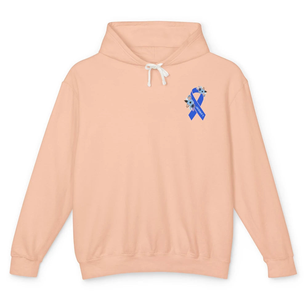 We Wear Blue Angelmans Syndrome Awareness Floral Blue Ribbon Unisex Lightweight Hoodie