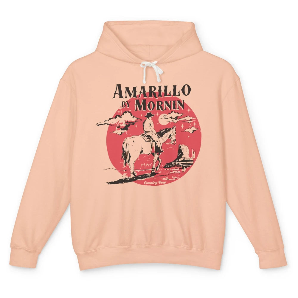 Vintage Cowboy Amarillo By Morning Desert Western Country Unisex Lightweight Hoodie