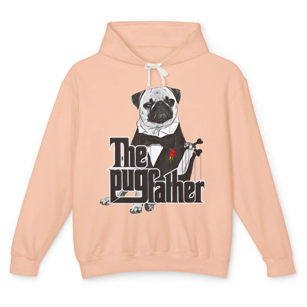 The PugFather Funny Puggy Face Pug Dad Dog Lovers Gifts Unisex Lightweight Hoodie