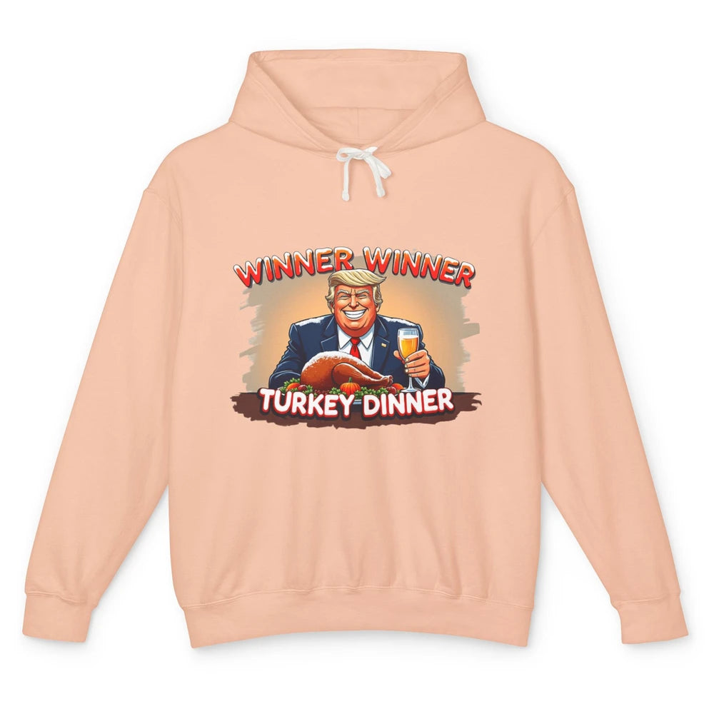 Funny Trump Winner Turkey Dinner Thanksgiving Donald Trump President Republican Unisex Lightweight Hoodie