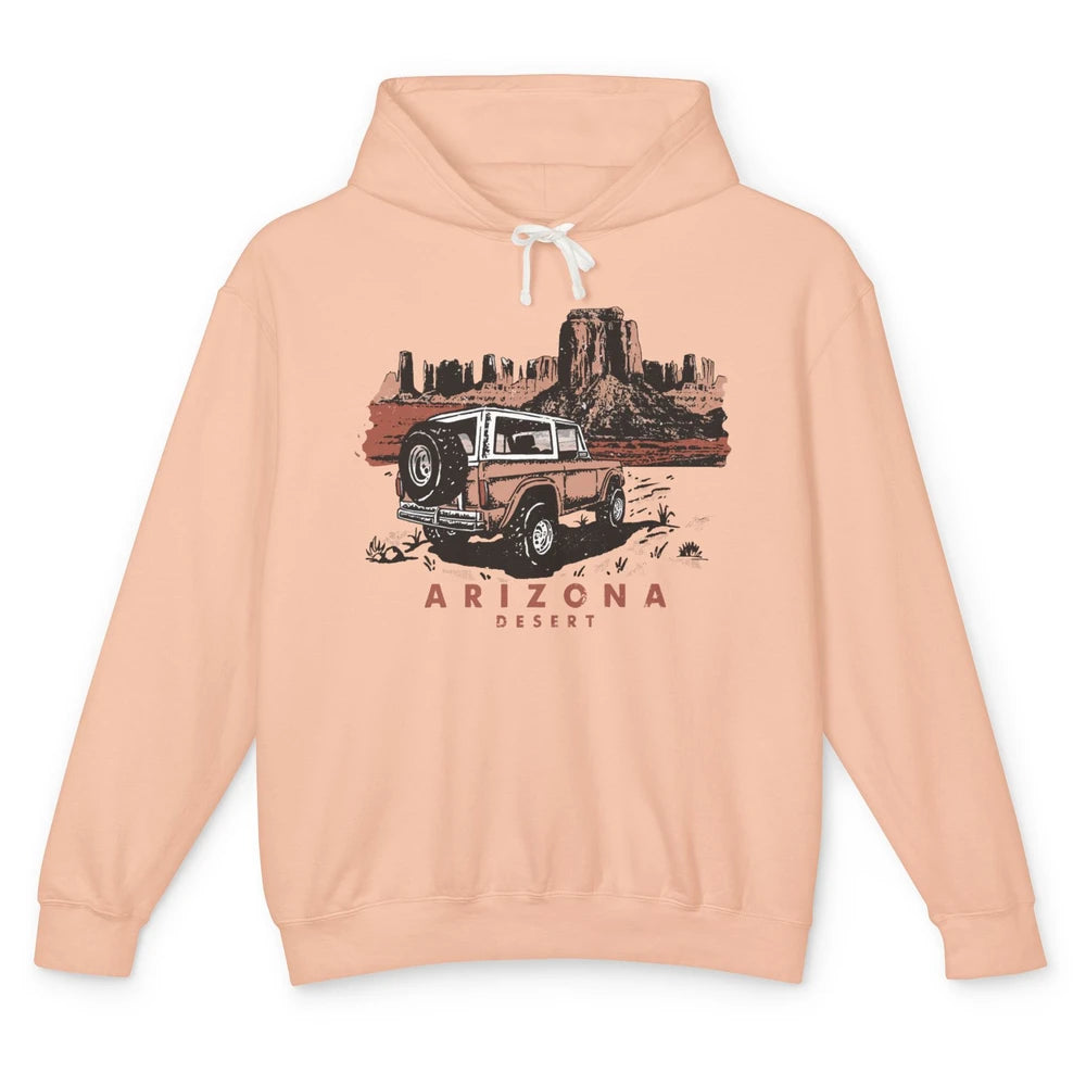 Retro Arizona Desert Truck Country Adventure Nature Lovers Unisex Lightweight Hoodie