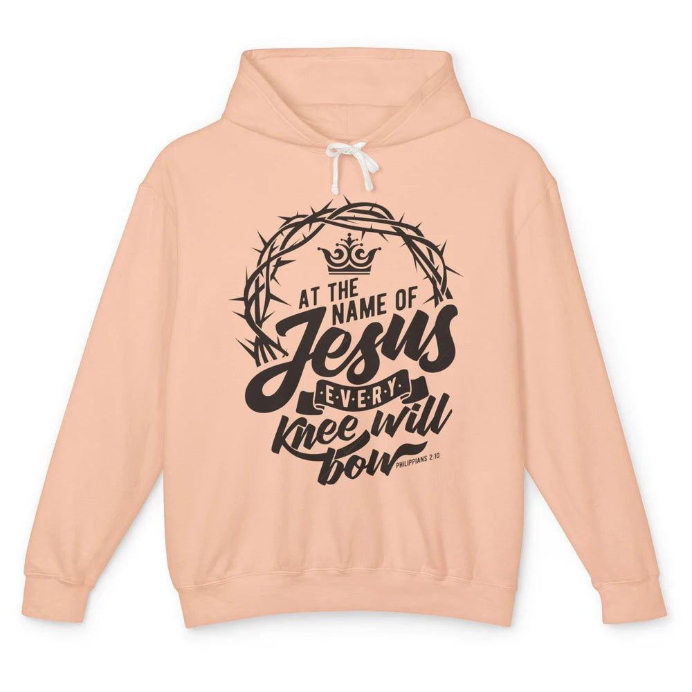 Christian At The Name Of Jesus Every Knee Will Bow Bible Unisex Lightweight Hoodie