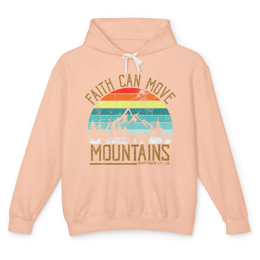 Faith Can Move Mountains Bible Religious God Jesus Christian Unisex Lightweight Hoodie