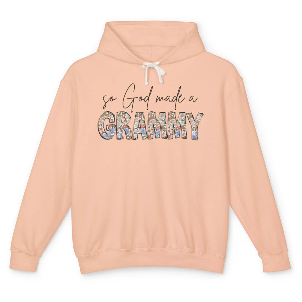 Floral Boho So God Made A Grammy Grandmother Mothers Day Unisex Lightweight Hoodie